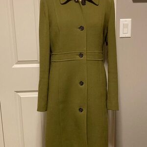 J. Crew Double Cloth Coat in Olive Green